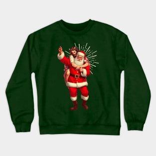 Ho Ho Holy Night - Santa and Jesus Piggyback Ride Crewneck Sweatshirt